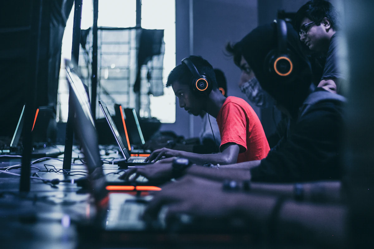 Esports athletes competing